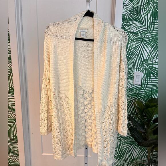 Sundance Cream Open Knit Ingrid Cardigan Sweater XSP - Picture 2 of 9